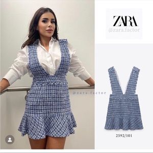 Zara Textured Pinafore dress